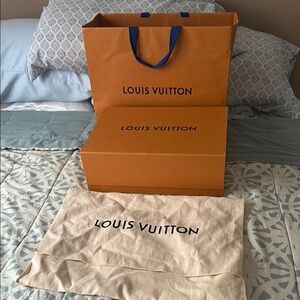 Louis Vuitton Orange magnetic Box with dust bag and shopping bag